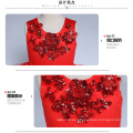 rote Stickerei Party XMas Kleider Mädchen Kleid tanzen hochklassige chinesische rote Kleider flauschige neues Jahr Kinder Geburtstagskleid